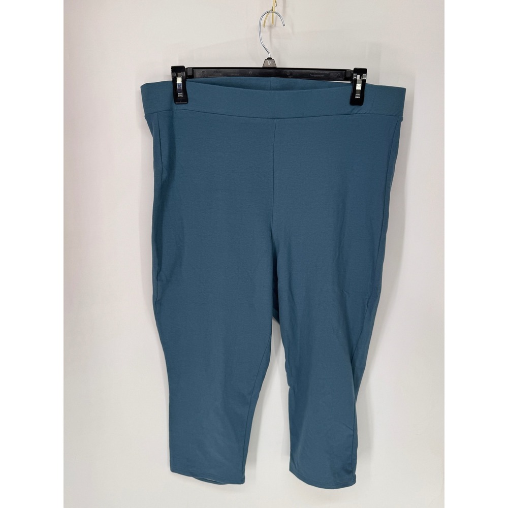 Torrid Leggings Women 3 Teal Lattice Strappy Hem Cropped Stretch Plus Size
